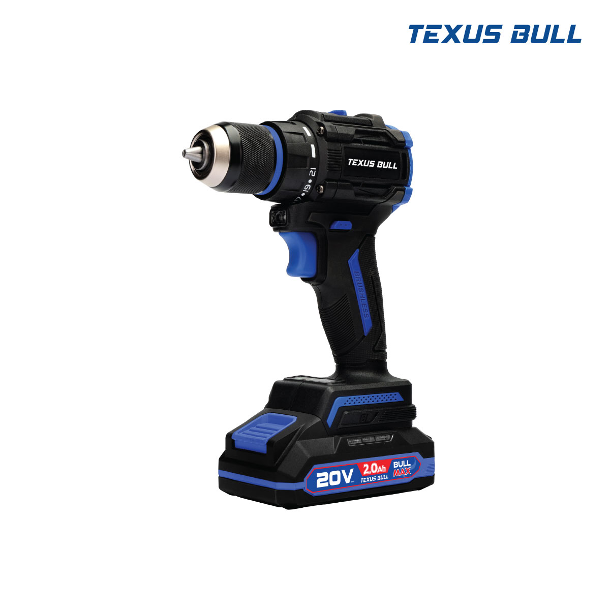 TEXUS BULL 20V สว่านไร้สาย ไร้แปรงถ่านตัวสั้นพิเศษ อุปกรณ์ 32 ชิ้น 20V Li-ion TX-9932